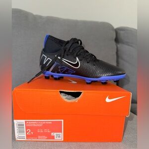 Nike Kids Black and Blue Soccer Shoes